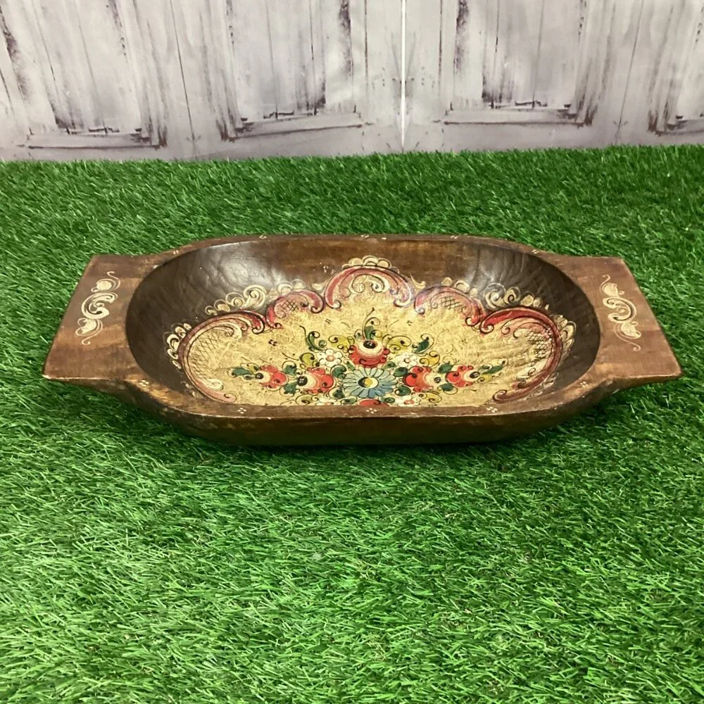 Vintage Mexican Bowl Serving Tray Book Hand Painted